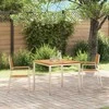 Sodo Kėdė 2 pcs Kietas teak mediena ir nerūdijantis plienas