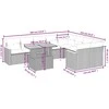 Lauko baldų komplektas Sodo komplektas su pagalvėlėmis, 10 dalių, juodas, poliratanas