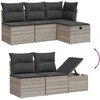Sofa Sodo komplektas su pagalvėlėmis, 11 dalių, pilkas, poliratanas