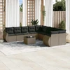 Lauko baldų komplektas Sodo komplektas su pagalvėlėmis, 11 dalių, pilkas, poliratanas