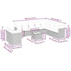 Sofa Sodo komplektas su pagalvėlėmis, 11 dalių, pilkas, poliratanas