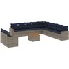 Sodo komplektas su pagalvėlėmis, 12 dalių, pilkas, poliratanas