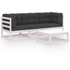 Lauko baldų komplektas Sodo komplektas su pagalvėlėmis, 4 dalių, pušies masyvas