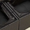 Lauko baldų komplektas Sodo komplektas su pagalvėlėmis, 5 dalių, juodas, poliratanas
