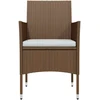 Lauko baldų komplektas Sodo komplektas su pagalvėlėmis, 5 dalių, rudas ir juodas