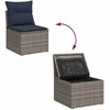 Lauko baldų komplektas Sodo komplektas su pagalvėlėmis, 6 dalių, poliratanas/akacija