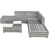 Lauko baldų komplektas Sodo komplektas su pagalvėlėmis, 6 dalių, pilkas, poliratanas