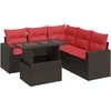 Lauko baldų komplektas Sodo komplektas su pagalvėlėmis, 6 dalių, poliratanas/akacija