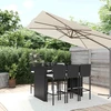 Lauko baldų komplektas Sodo komplektas su pagalvėlėmis, 7 dalių, juodas, poliratanas