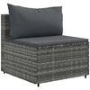 Lauko baldų komplektas Sodo komplektas su pagalvėlėmis, 8 dalių, pilkas, poliratanas