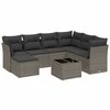 Sofa Sodo komplektas su pagalvėlėmis, 8 dalių, pilkas, poliratanas