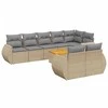 Sofa Sodo komplektas su pagalvėlėmis, 9 dalių, smėlio, poliratanas