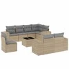 Sofa Sodo komplektas su pagalvėlėmis, 9 dalių, smėlio, poliratanas