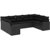 Sodo komplektas su pagalvėlėmis, 9 dalių, juodas, poliratanas