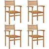 Kėdė 4 pcs Ruda 56 x 55 x 90.5 cm Kieto teka medžio