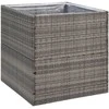 Sodo lovelis, pilkos spalvos, 80x80x80cm, poliratanas