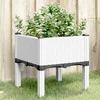 Sodo lovelis su kojomis, baltos spalvos, 40x40x42cm, PP