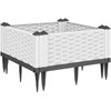 Sodo lovelis su kuoliukais, baltas, 42,5x42,5x28,5cm, PP