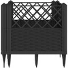 Sodo lovelis su kuoliukais, juodas, 43,5x43,5x43,5cm, PP