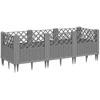 Sodo lovelis su kuoliukais, pilkas, 123,5x43,5x43,5cm, PP