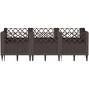 Sodo lovelis su kuoliukais, rudas, 123,5x43,5x43,5cm, PP