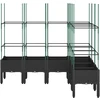 Sodo lovelis su treliažu, juodos spalvos, 160x120x142,5cm, PP