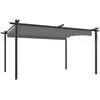 Sodo pavėsinė su įtraukiamu stogu, antracito spalvos, 4x3m