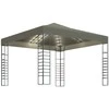 Sodo pavėsinė su lempučių girliandomis LED, taupe, 3x3m