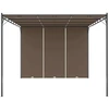 Sodo pavėsinė su šonine užuolaida, taupe spalvos, 4x3x2,25m