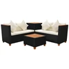 Sodo poilsio baldų komplektas su pag., 4d., juod. sp., polir.