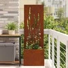 Sodo privatumo ekranas „Fretwork“ Rūdijanti 50 x 150 cm