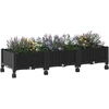 Sodo puodynė su ratukais Juoda 120 x 40 x 29 cm PP