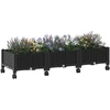 Sodo puodynė su ratukais Juoda 120 x 40 x 29 cm PP