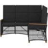 Sodo reguliuojamos sofos komplektas Juodas 164 x 164 x 112 cm