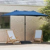 Sodo skėtis 385 x 209 x 244 cm Poliesteris ir plienas Azurblau