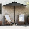 Sodo skėtis Juoda 294 x 150 x 224 cm Poliesteris ir plienas