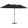 Sodo skėtis 370 x 197 x 239 cm Poliesteris ir aliuminis Juoda