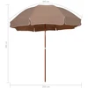 Sodo skėtis nuo saulės su plieniniu stulpu, taupe, 300cm