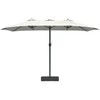 Sodo skėtis Smėlio 385 x 209 x 244 cm Poliesteris ir plienas