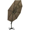 Sodo skėtis su aliuminio stulpu, taupe, 3x3m, 4 aukščių