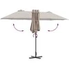Sodo skėtis Taupe 370 x 197 x 239 cm Poliesteris ir aliuminis