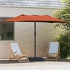 Sodo skėtis Terakotos 385 x 209 x 244 cm Poliesteris ir plienas