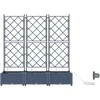 Sodo vazonas 3 pcs Pilka 120 x 40 x 126 cm Plastmasė