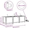 Sodo vazonas 3 vnt. Pilka 120 x 40 x 37,5 cm PP