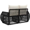 Sodo sofa 2-Vietų skaičius Juoda poliratanas