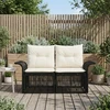 Sodo sofa 2-Vietų skaičius Juoda poliratanas