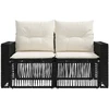 Sodo sofa 2-Vietų skaičius Juoda poliratanas