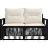 Sodo sofa 2-Vietų skaičius Juoda poliratanas