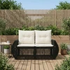 Sodo sofa 2-Vietų skaičius Juoda poliratanas