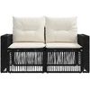 Sodo sofa 2-Vietų skaičius Juoda poliratanas